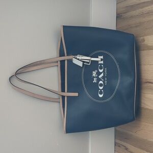 Navy Coach Metro Horse and Carriage Tote